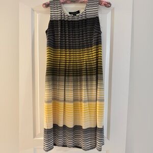 Perceptions Black and Yellow Pleated Maxi Skirt